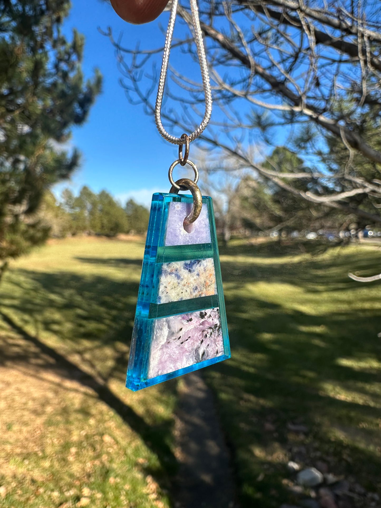 Purple charoite/blue boarder