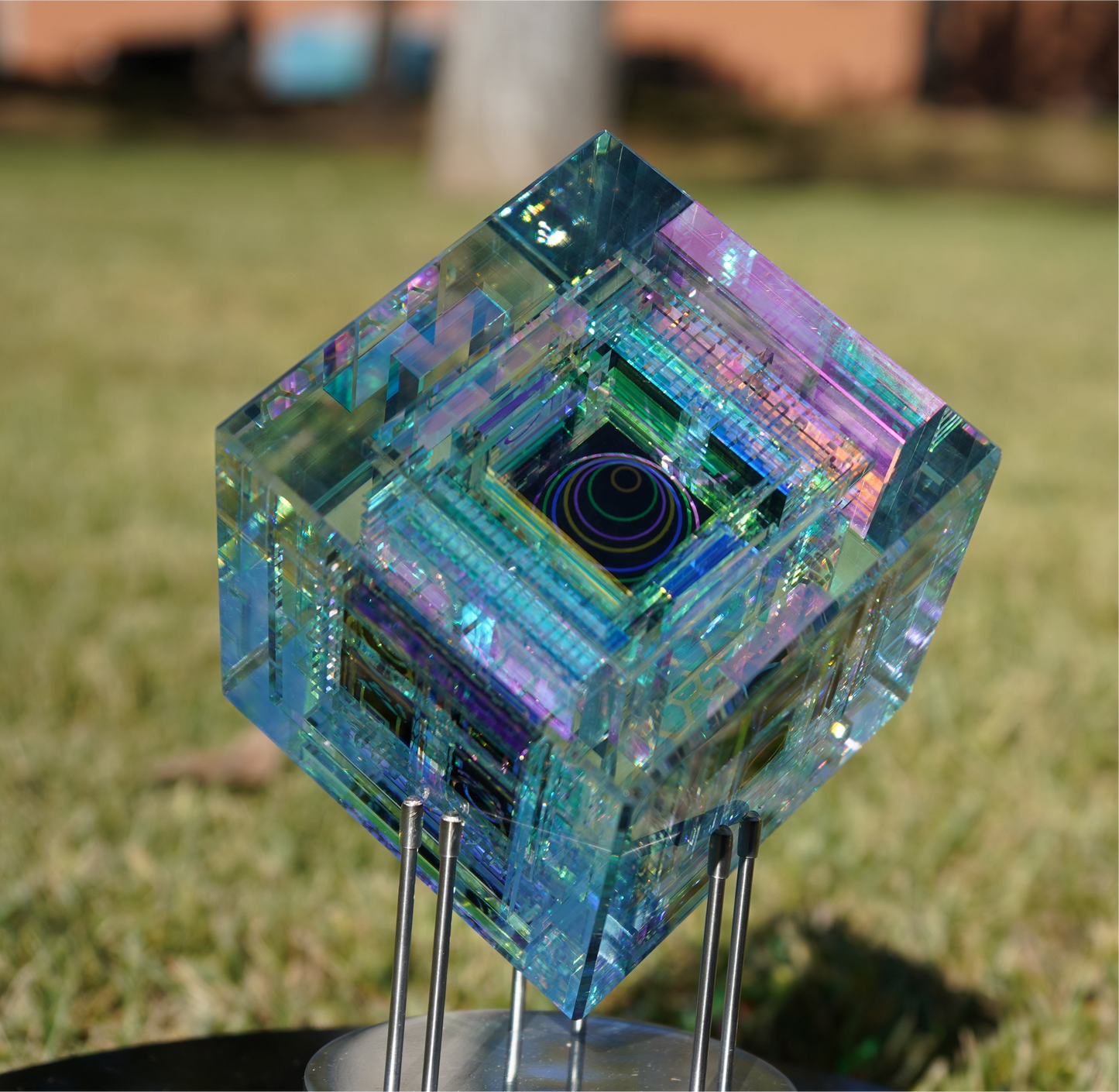 fine art glass cube