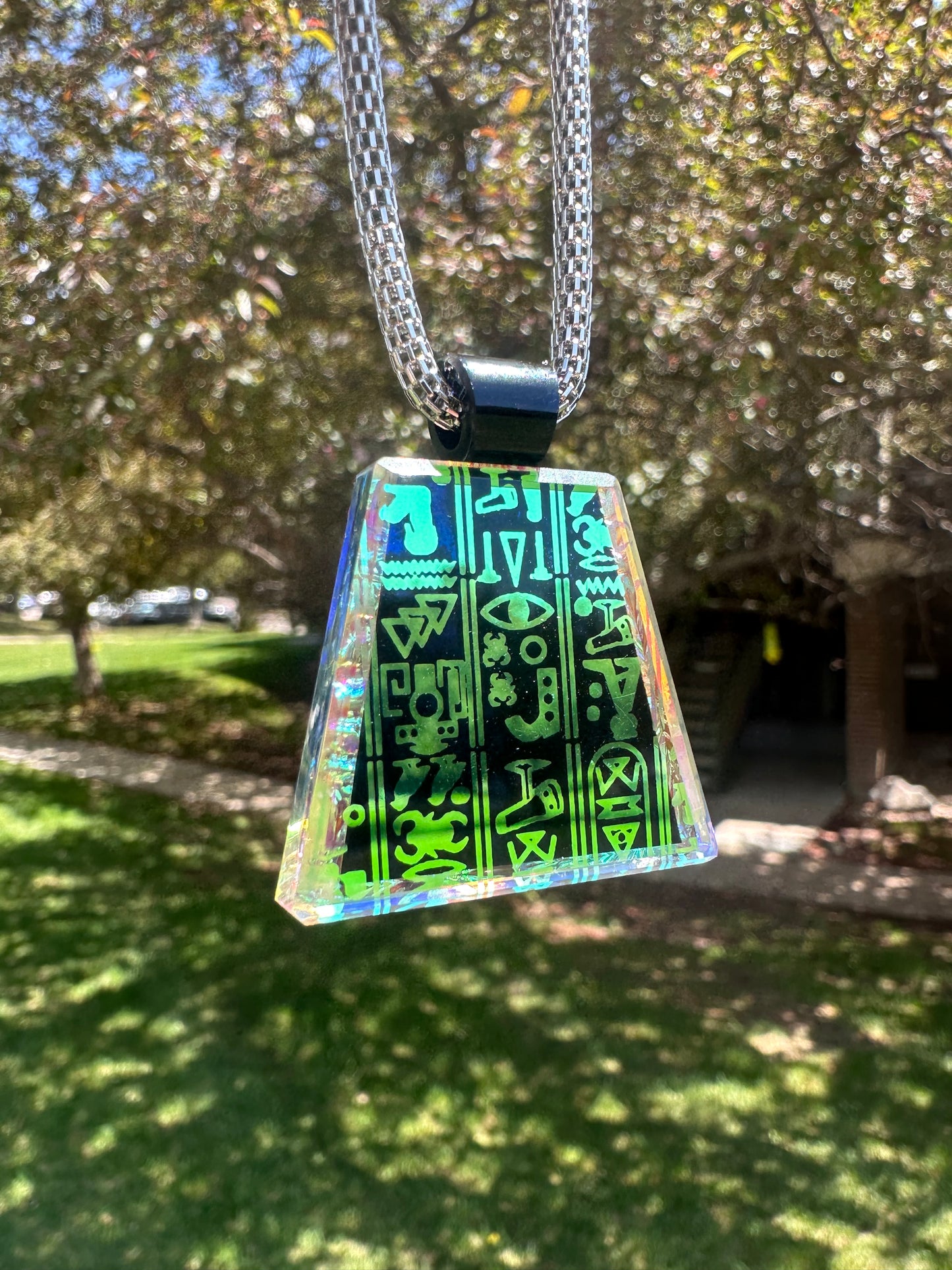 Golden fume tech pendant.