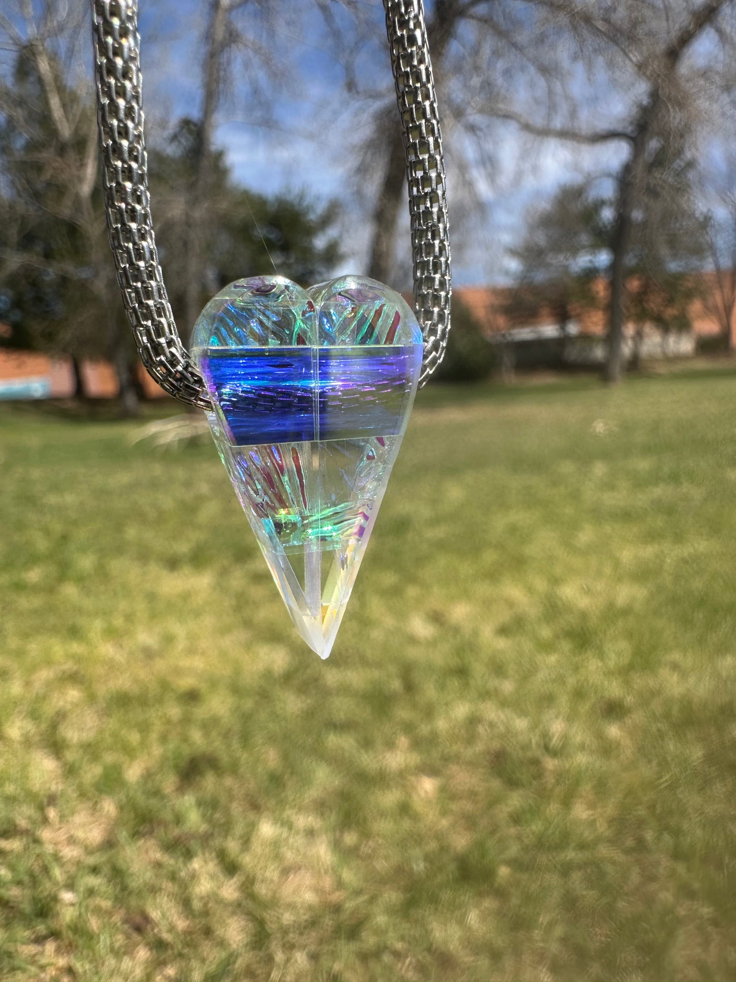 Dichroic glass heart