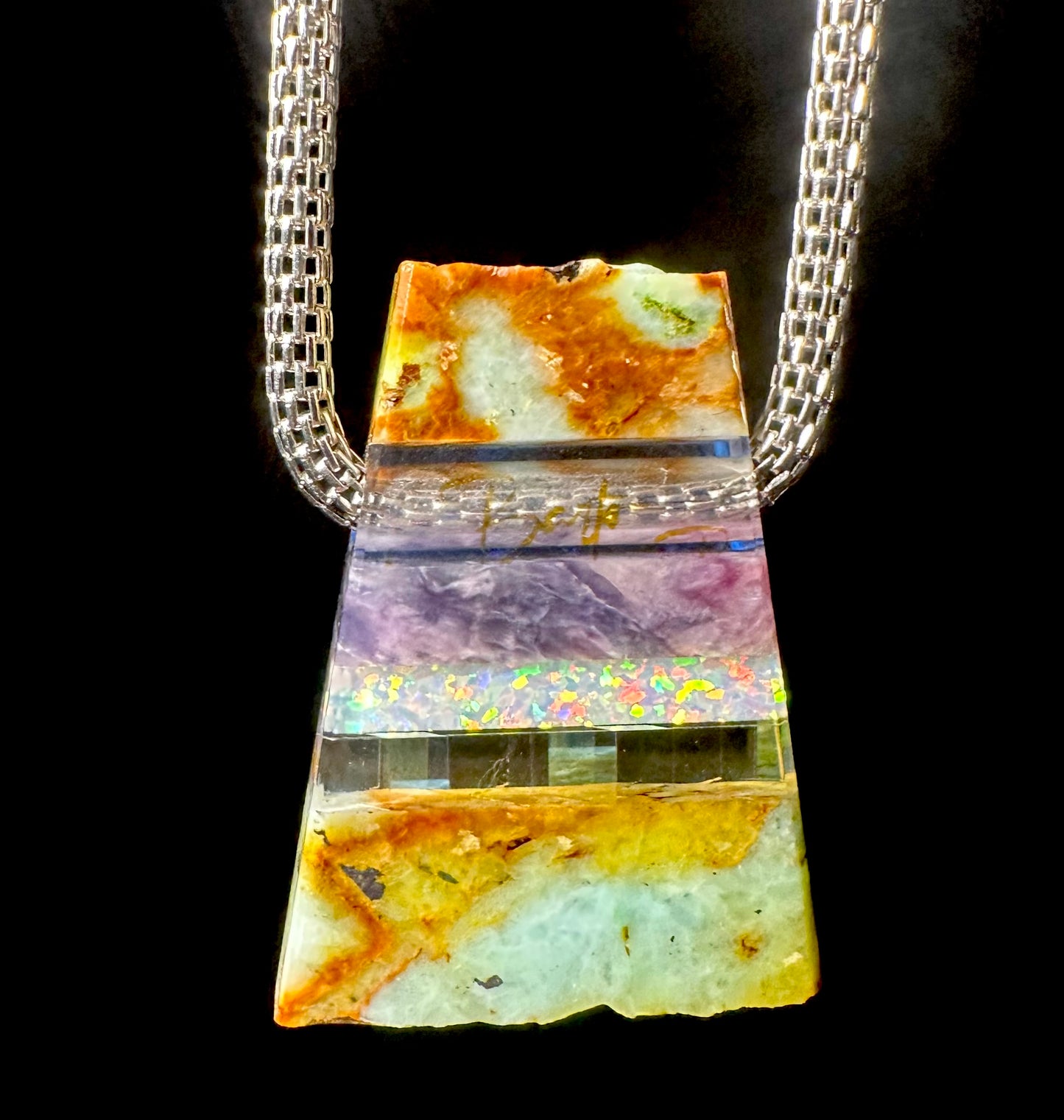 Chrysocola/purple charoite/opal