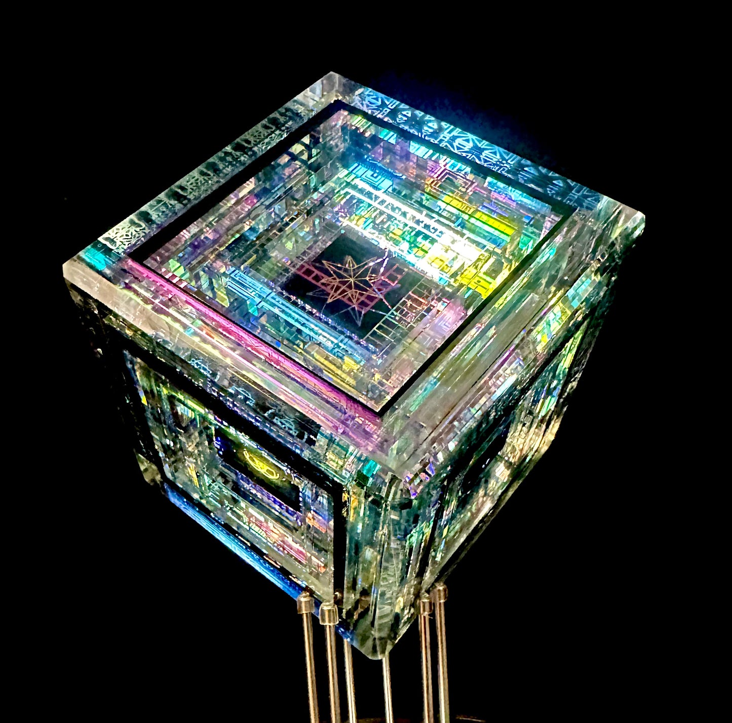 Circuit box glass sculpture