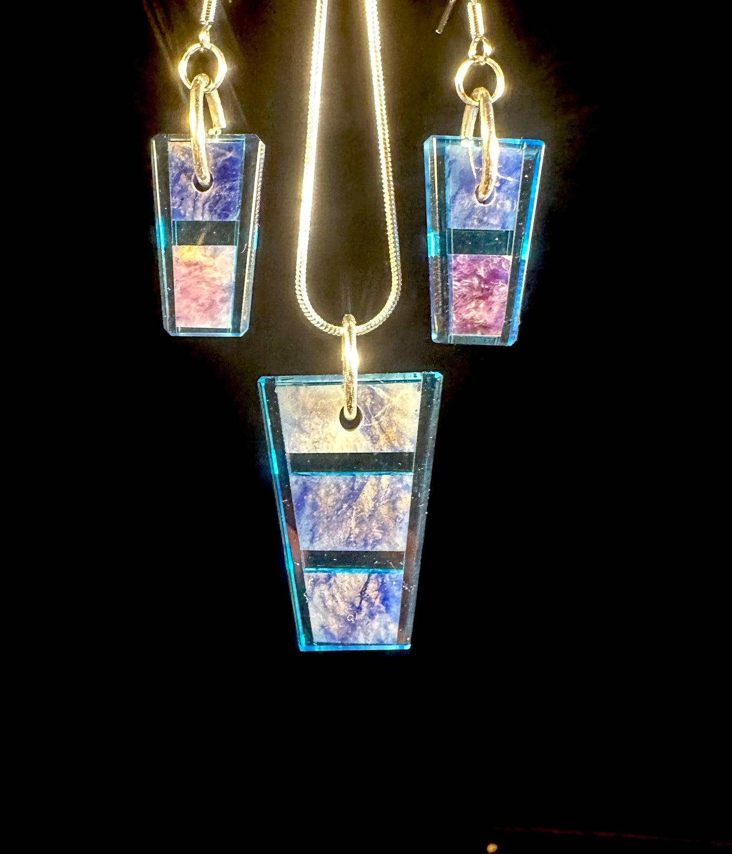 Chrysocola and purple charoite