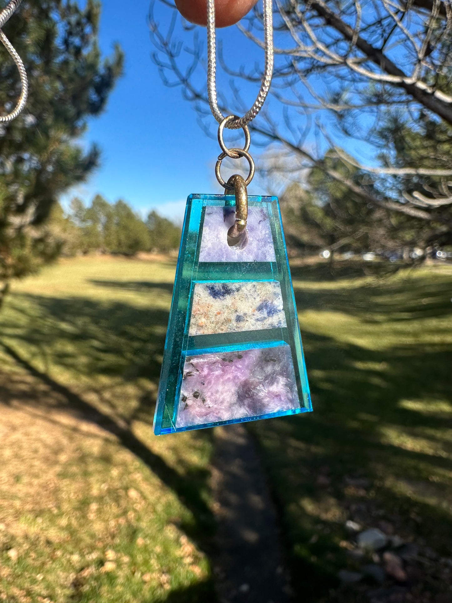 Purple charoite/blue boarder