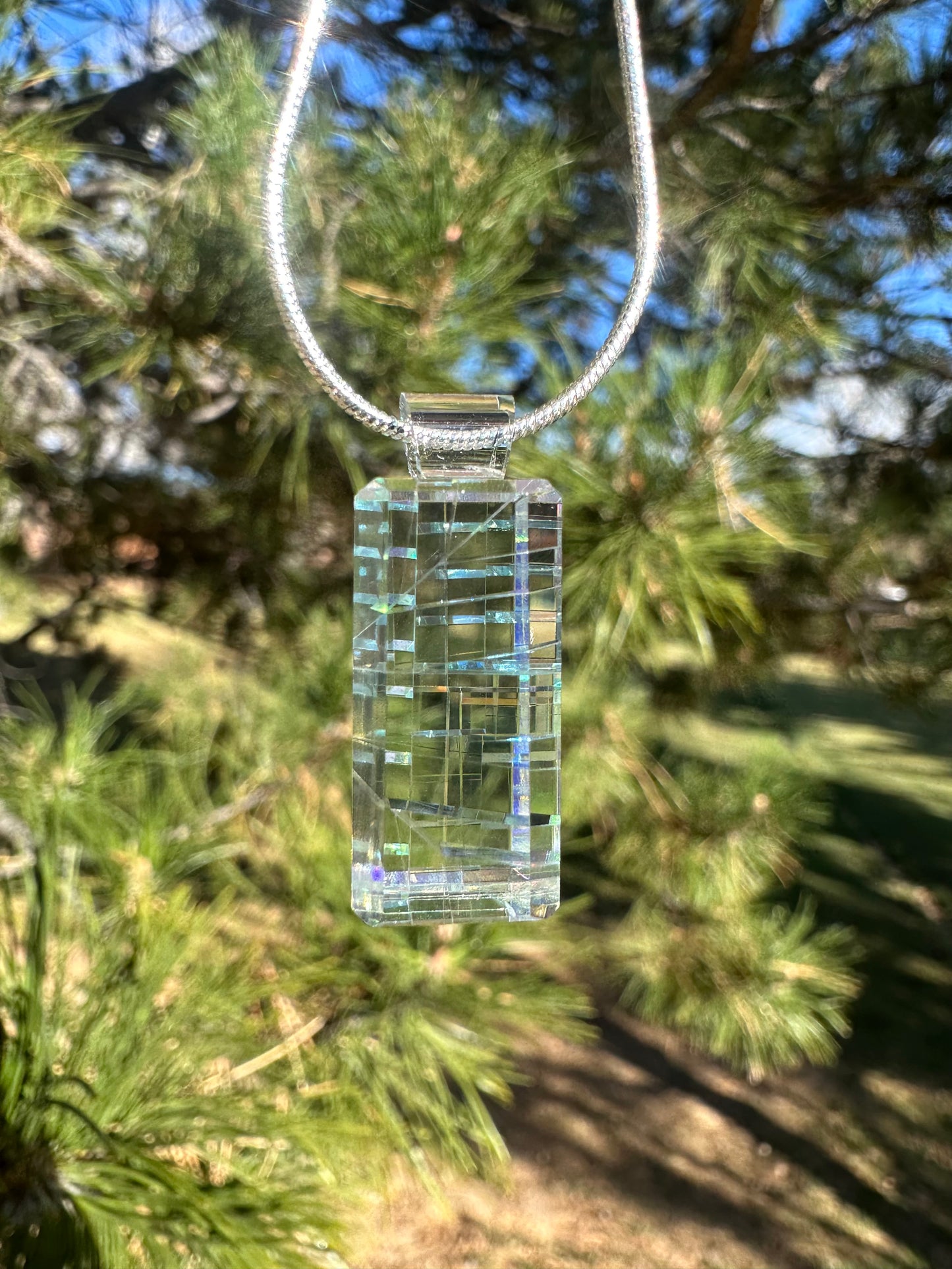 Stacked dichroic glass pendant