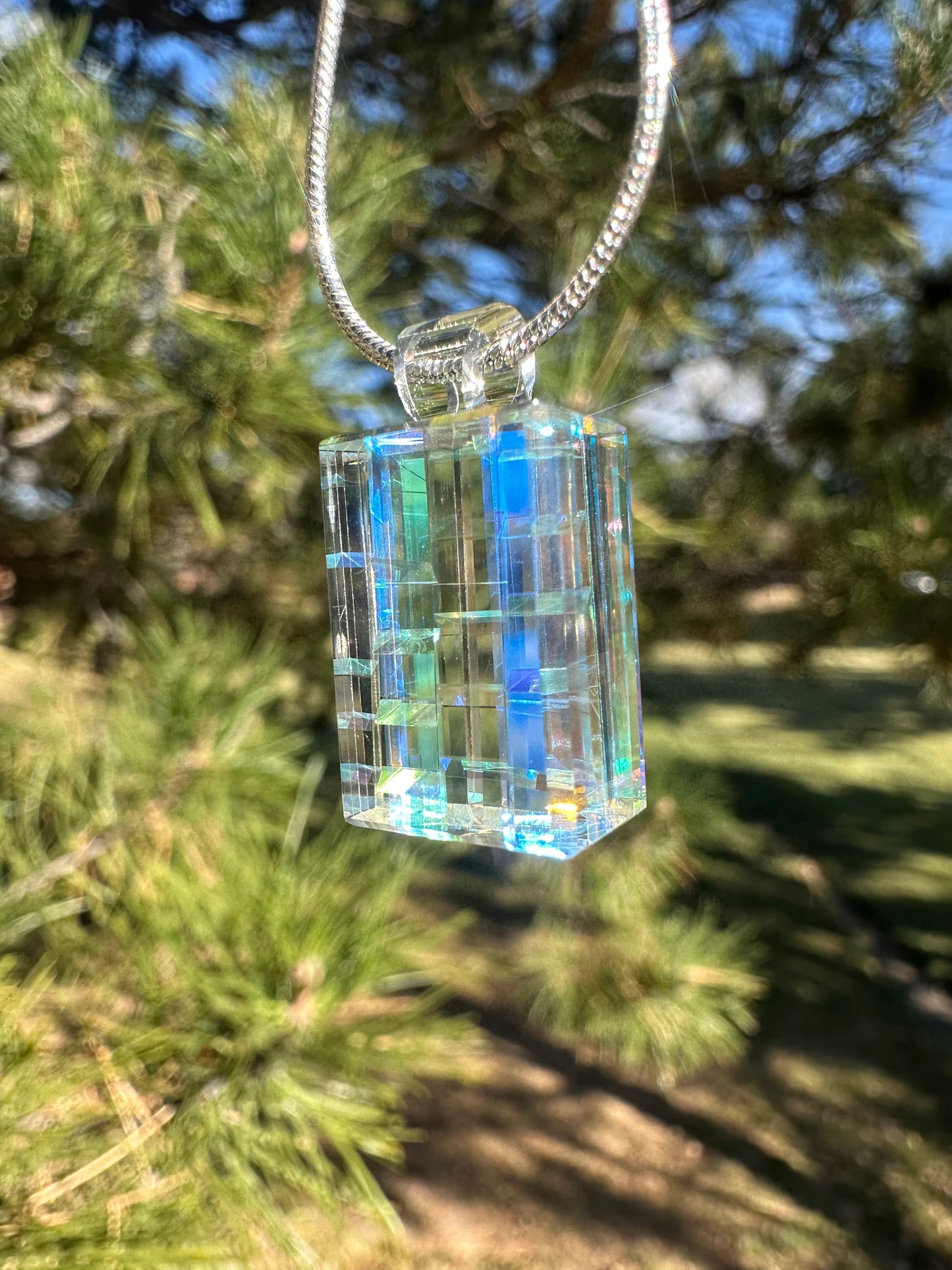 Dichroic stacked glass