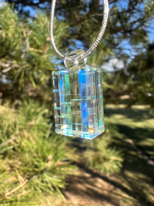 Dichroic stacked glass