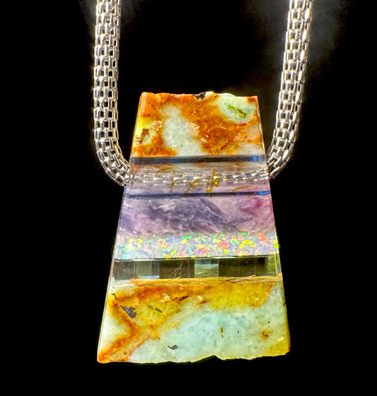 Chrysocola/purple charoite/opal