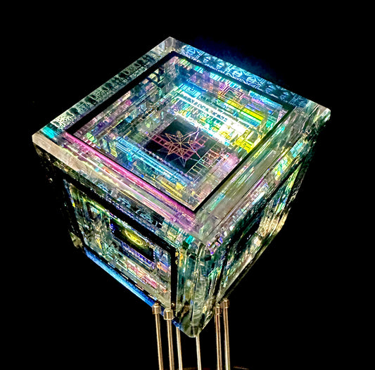 Circuit box glass sculpture