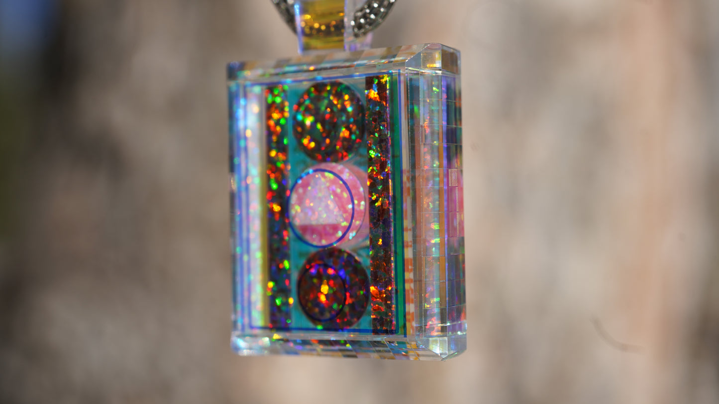 G-series opal and dichroic glass pendant