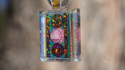 G-series opal and dichroic glass pendant