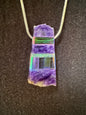 Purple charoite opal and dichroic glass