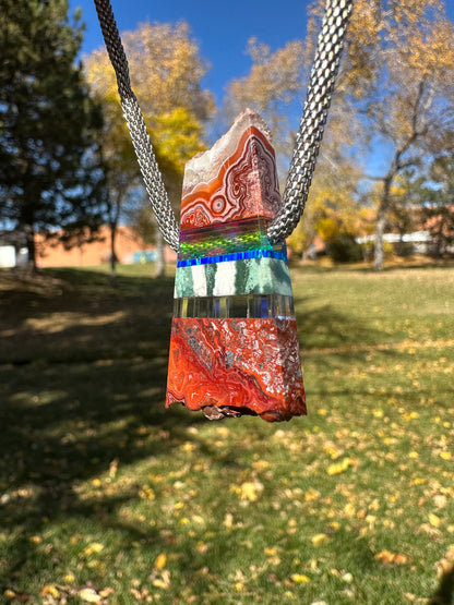 Red crazy lace and green zebra jasper