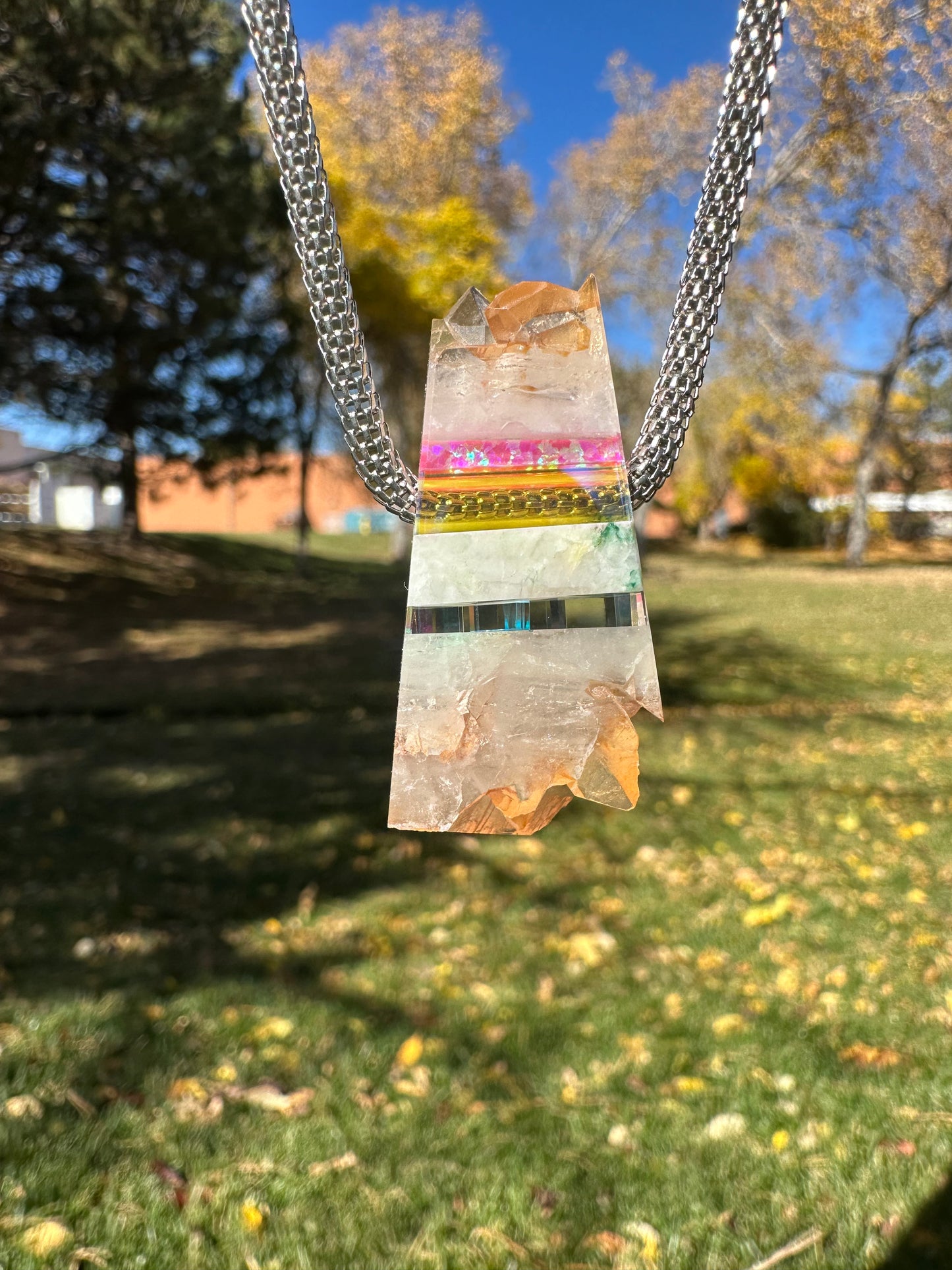 Tangerine quartz with mariposite