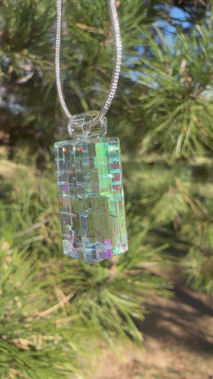Stacked dichroic glass pendant