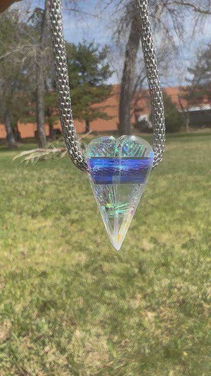 Dichroic glass heart